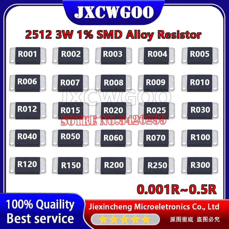 (20Pieces) 2512 1% 3W SMD Alloy Resistor 0.001R R001 R002 R003 R004 ...