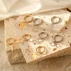 HECHENG, A-Z Letter Alphabet Round Hoop Earring for Men Women Dangle Drop Earring 316L Stainless Steel Ear Piercing Cartilage 2