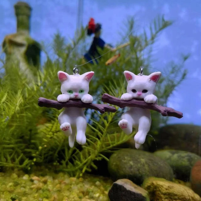 Aquarium Animal Decorations Small Fishing Cat Miniature Figurines Set for  Freshwater Saltwater Fish Tanks Decor - AliExpress