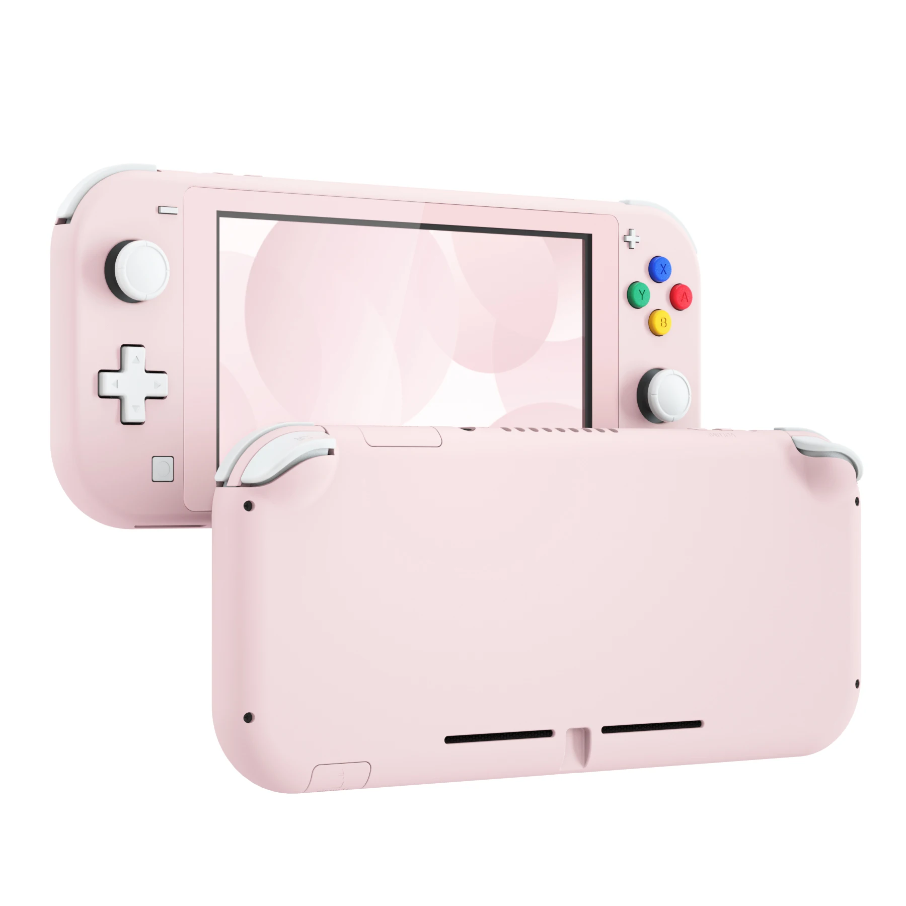 eXtremeRate DIY Replacement Shell Housing Case Cover with Screen Protector for NS Switch Lite - Cherry Blossoms Pink