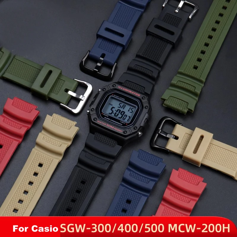 

Silicone Convex Watch Band For Casio SGW-300/400/500 AQ-S810 AE-1200/1000W W-800H/W-218H Waterproof WatchBand 18mm