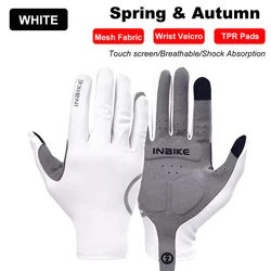 INBIKE Breathable Touchscreen Cycling Gloves for Men - Ideal for Riding, Biking, and Racing (White)