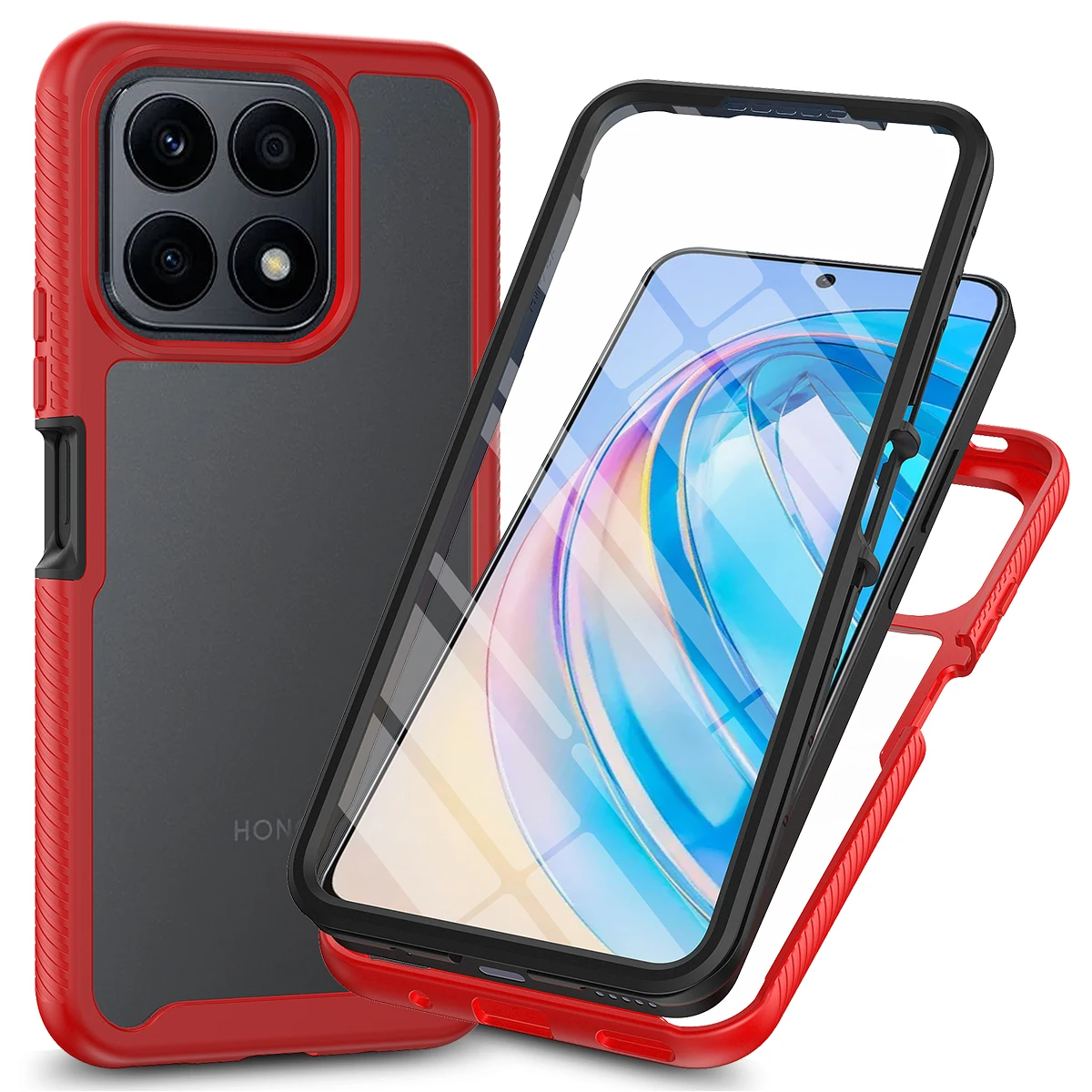 Shockproof Clear Phone Case with Built-in Screen Protector and Rugged Defender Design