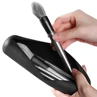 Trendy Travel Makeup Brush Holder, Silicon Material Portable For Getting Ready, Travelling, Cosmetic Case Makeup Organizers 2