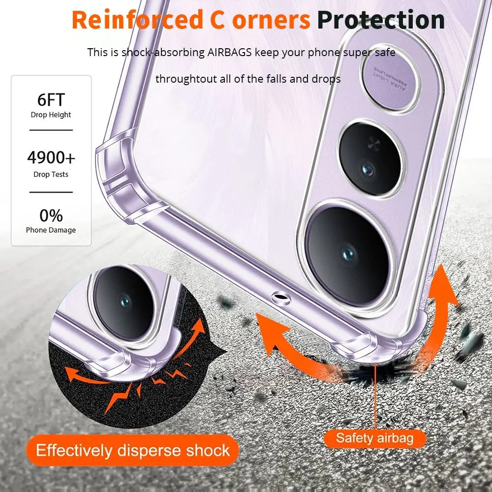 Enhanced Shockproof Clear Phone Case - Soft Silicone Protective Cover