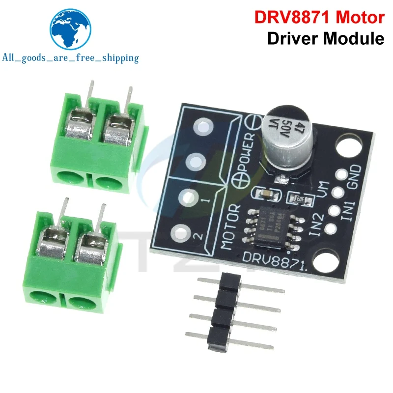 DRV8871 H-Brücke gebürstetes Gleichstrommotortreiber-Breakout-Board für Arduino-PWM-Steuerung 3,6 A max. interner Strommesssinn 6,5 V bis 45 V