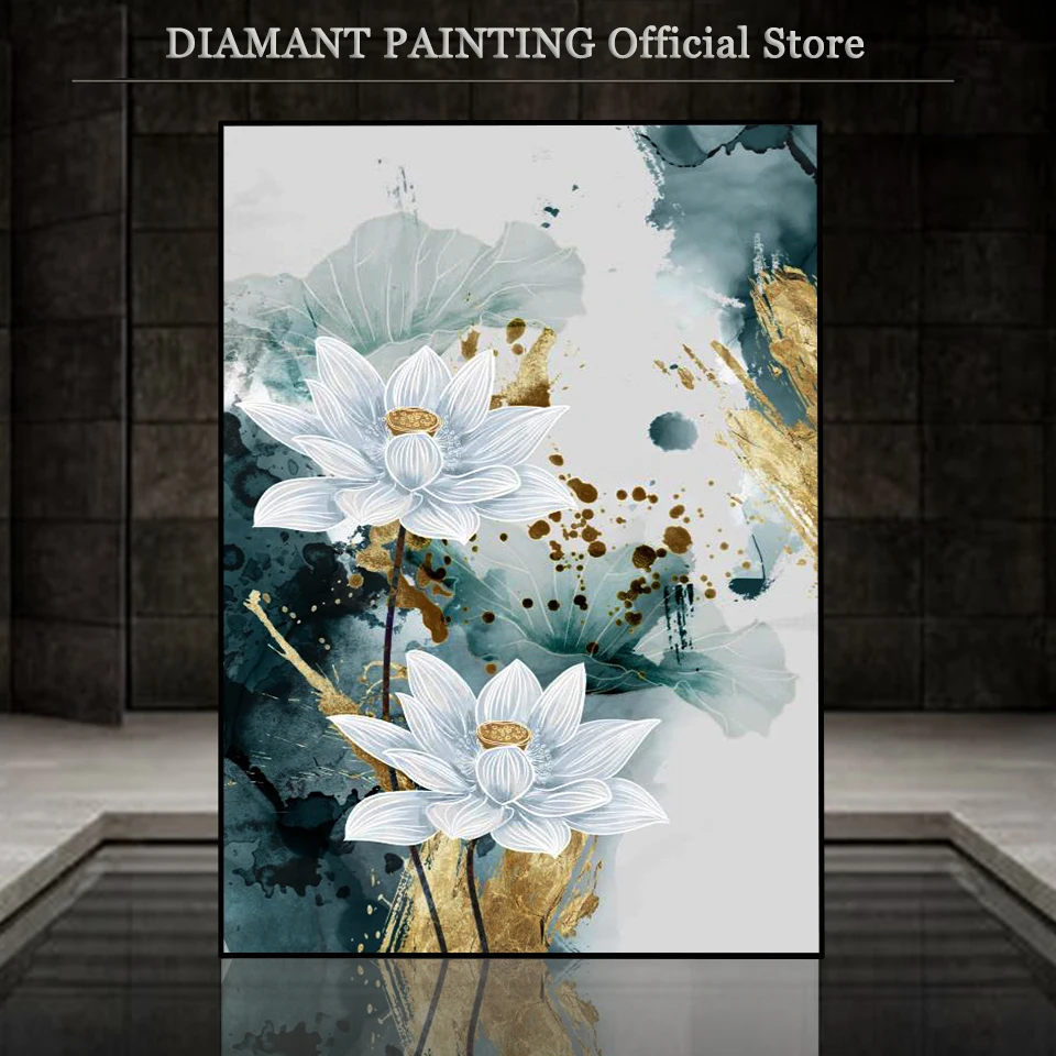 5D New Square Round Diamond Painting lotus Diamond Embroidery Flower Cross Stitch Peony Rhinestones Pictures Handicrafts Gift diamond painting diamond painting accessories
