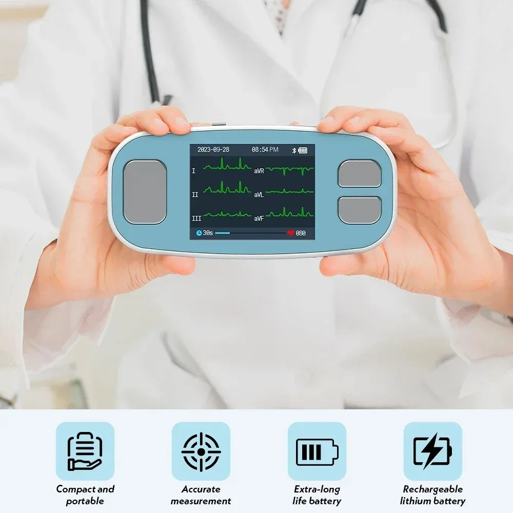 Digital ECG Holter Monitor Bluetooth App EKG Heart Rate Monitor Wireless Machine 6 Lead EKG M&aacute;quina ecg monitor