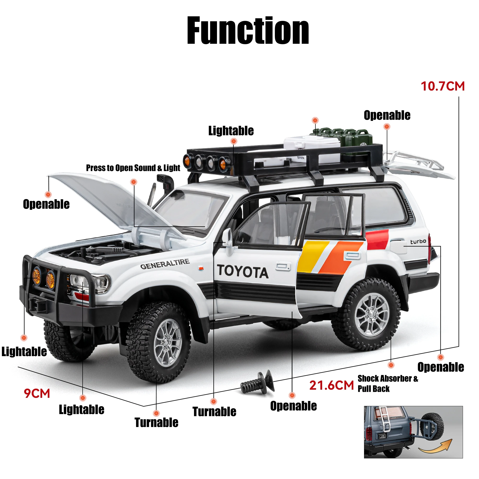 ダイカスト車 トヨタ シエナ MPV ミニチュアカー 1:24 ライトと