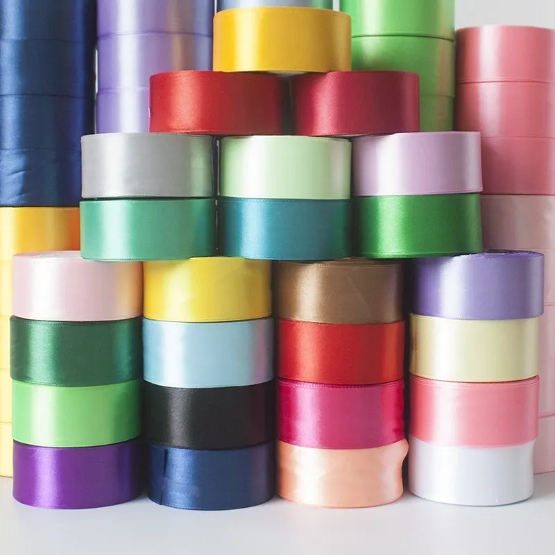 Silk Satin Ribbons Handmade Crafts Supplies DIY Wedding Sashes Gift Box Wrapping
