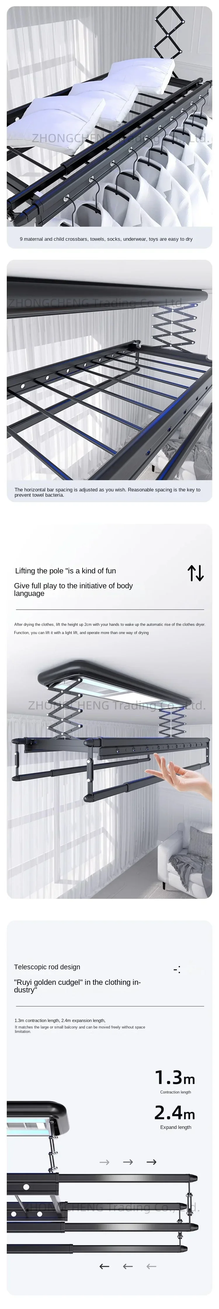 220v Electric Intelligent Remote Control Voice Control Wall Control Drying Rack