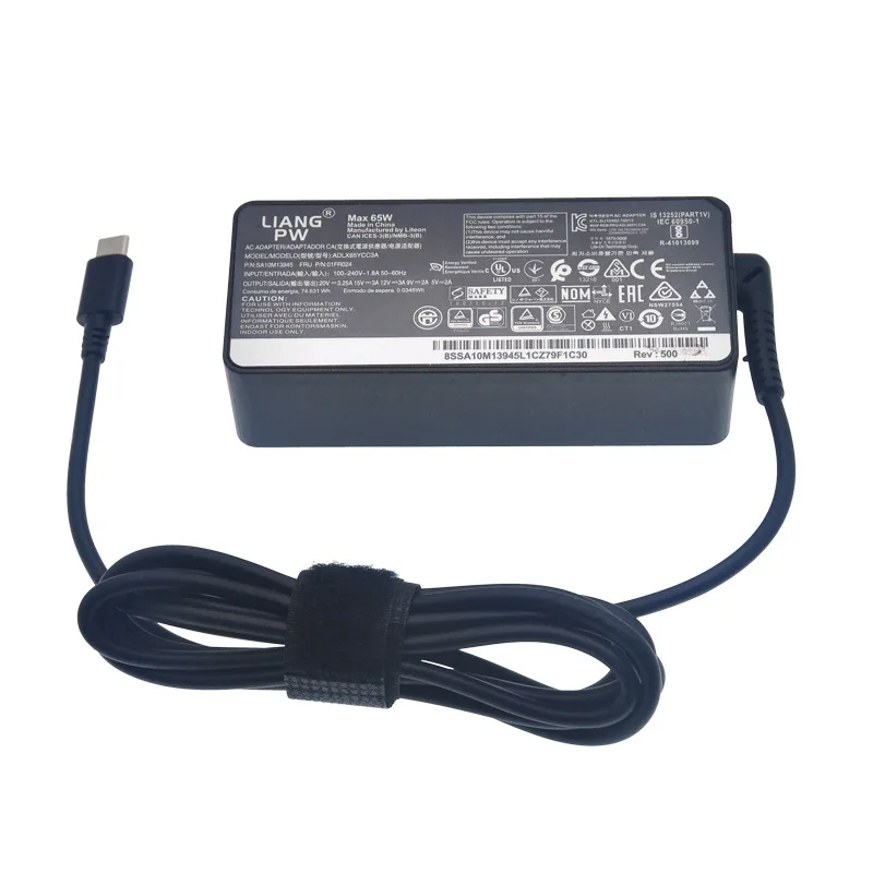 Laptop Power Adapter 20V 3.25A 65W USB Type-C AC For Lenovo Thinkpad X1 Carbon Yoga X270 X280 T580 P51 P52s E480 E470 S2