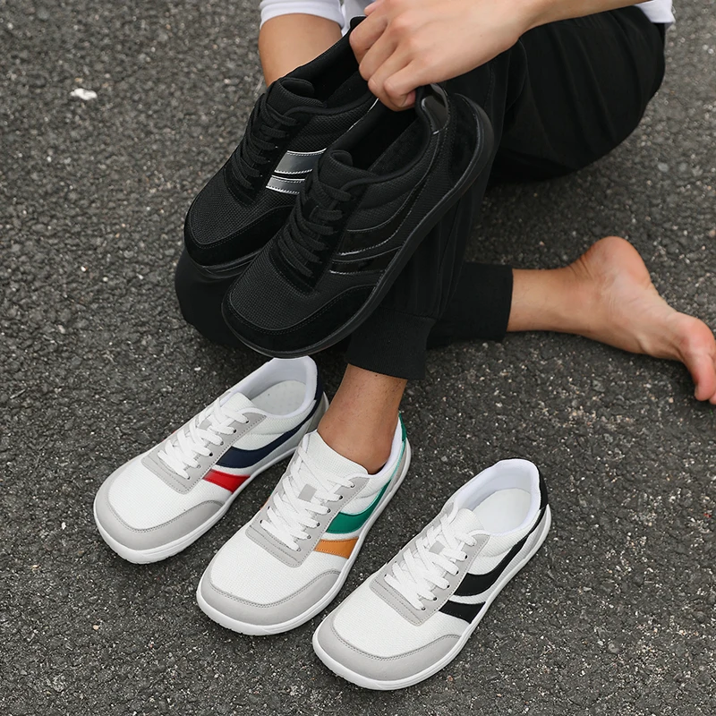 New Wide Toe Men Shoes Casual Soft Sole Wide Last Shoes Walking Sneakers 2025 Breathable Unisex Mesh Comfortable Barefoot Shoes