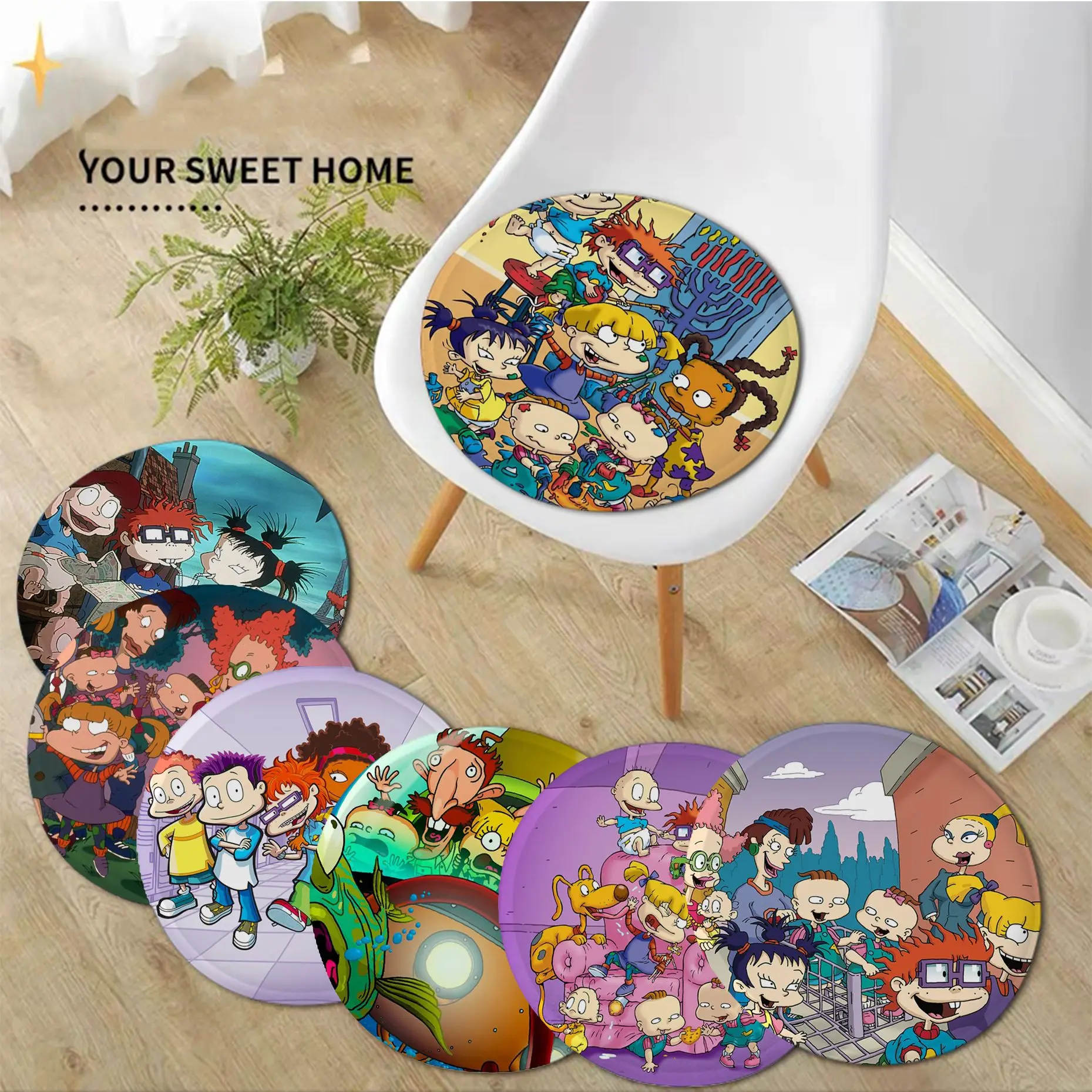 Cartoon Cute Children R-Rugrat Cushion Mat Decorativo Chair Mat Soft Pad Cuscino Del Sedile Per Sala Da Pranzo Patio Home Office Decor Tatami