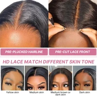 Smilegirl Perruque Bob en cheveux naturels vietnamiens, densité 250, ultra-lisse, 100% cheveux humains, Perruque frontale en dentelle HD 13x6, Perruque frontale en dentelle 13x4 en cheveux humains, 12A 5