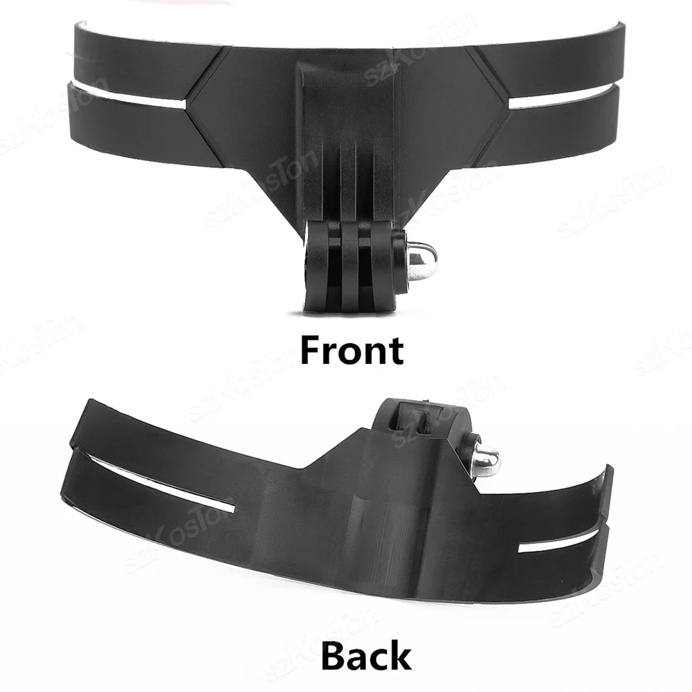 Utilisation du support caméra casque moto pour GoPro Insta360 Kit B sur un casque modulable, angle de vue large.