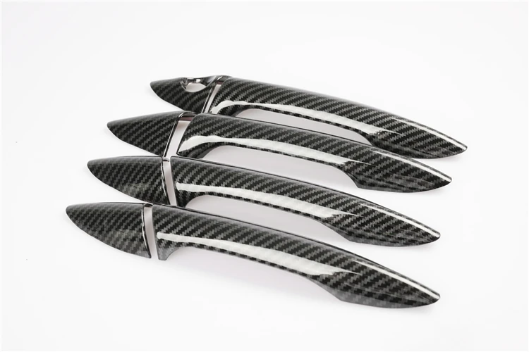 Car door handle,car door moulding trim,window door cover trim For Hyundai Elantra 2012-2015 Chrome Carbon Fiber Door Handle Cover Trim Set Accessories Stickers Car Styling