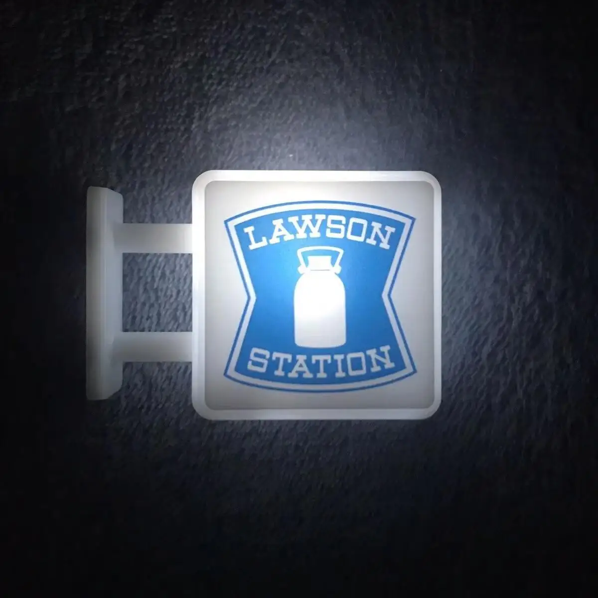 Illuminated Miniature Convenience Store Fridge Magnet with Glowing Signboard