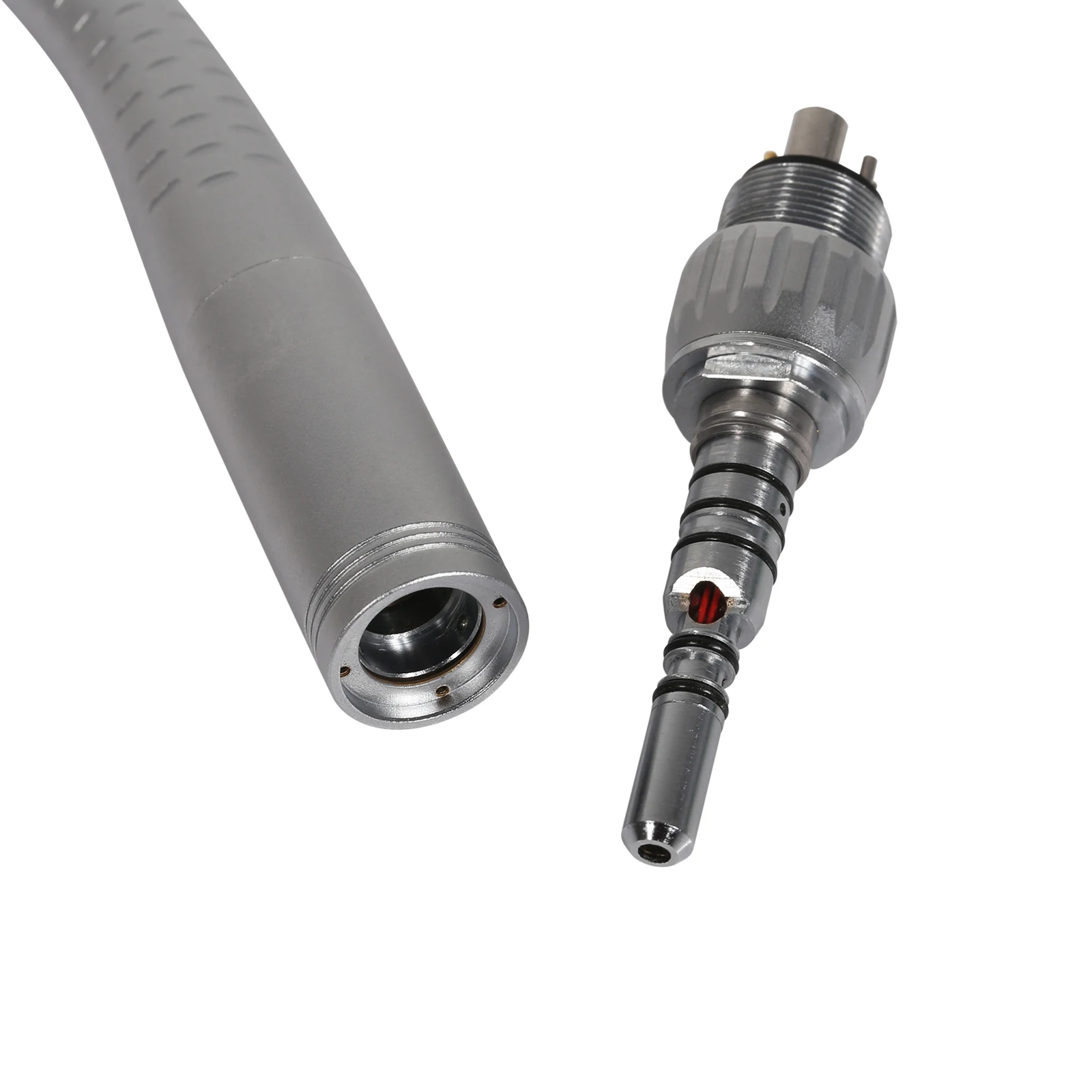 Dental LED Fiber Optic High Speed turbine Push Button Handpiece & 6 Hole Quick Coupler 360° Swivel Fit KaVo Style