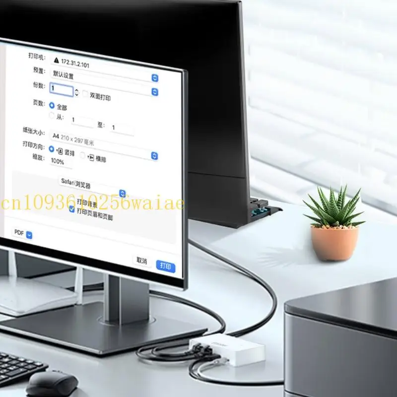 Wireless USB Networking Printer Server Sharer Computer Sharing Print Sharing Device RJ45 Printer USB Server 10/100Mbps