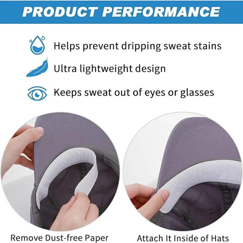 50-10PCS Hat Sweat Absorber Stickers Summer Cap