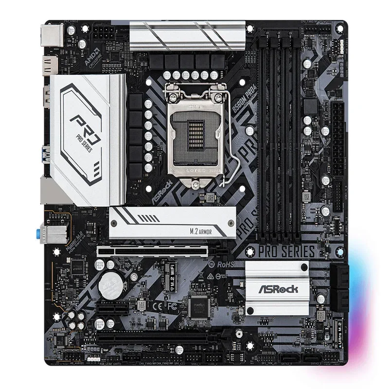 Б/у Материнские платы ASROCK B560M Pro4 LGA 1200 DDR4 128 ГБ для Intel B560 десктопная материнская плата M.2 NVME SATA III USB3.0