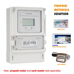 Three phase prepaid IC card smart meter for recharging household rental housing No WIFI signal required, no distance limitation