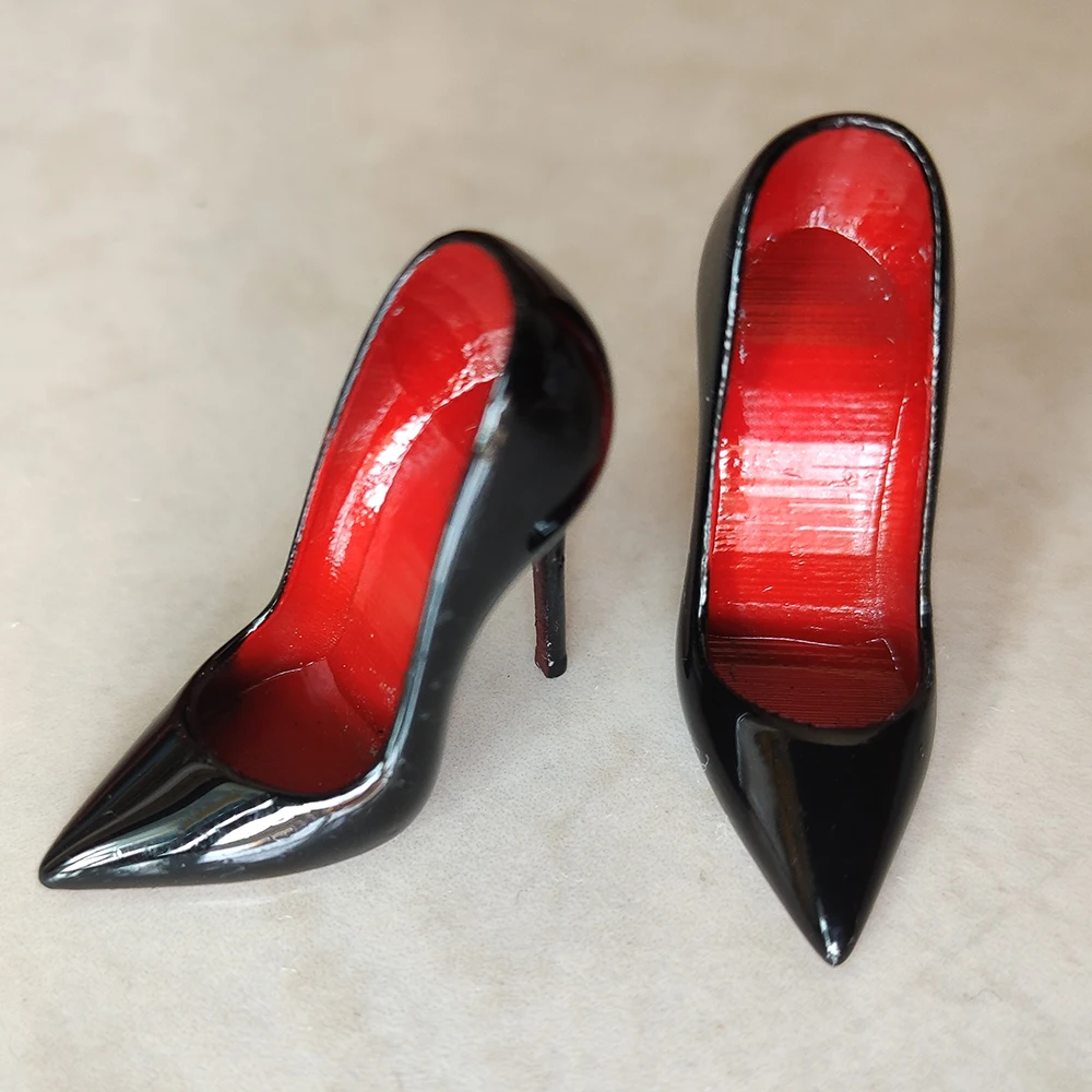 

1/6 Phicen Female High-heeled Black / Red Shoes for 12" TBLeague S42 S43 Action Figures Body Jiaou Doll Toys