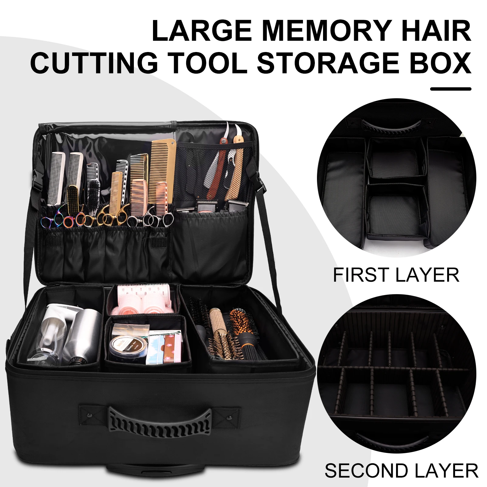 New Barber Cosmetic Case for Beauty Brush Makeup Bag Travel Necessary Waterproof High-capacity Cosmetic Bag Outgoing Tools Trunk tabletop pen holder stationery organizer makeup brush storage container large capacity pen holder