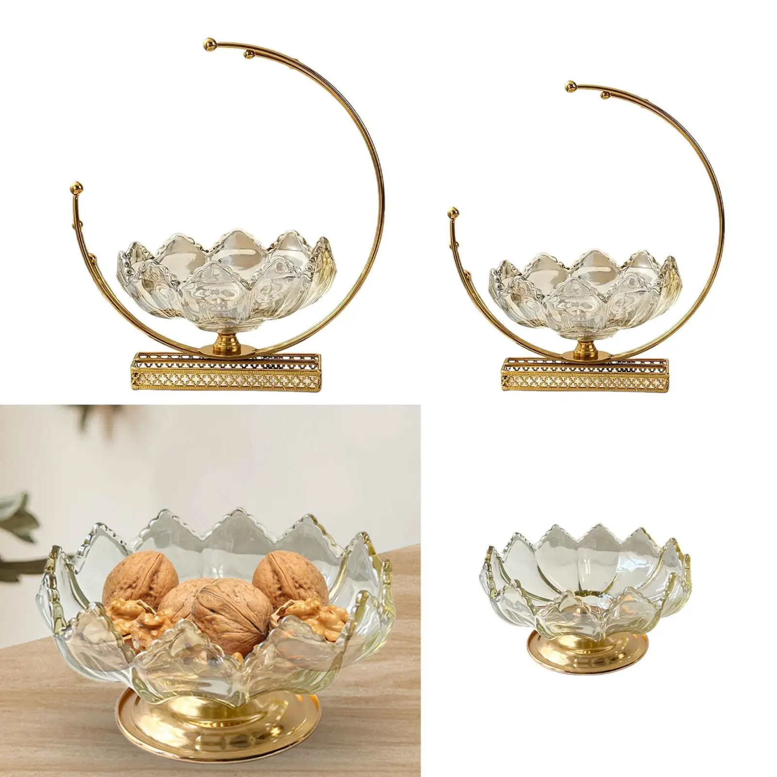 Luxury Fruit Tray Snack Bowl Party Display Centerpiece Decoration Table Organizer Serving Dish for Candy Nuts Living Room