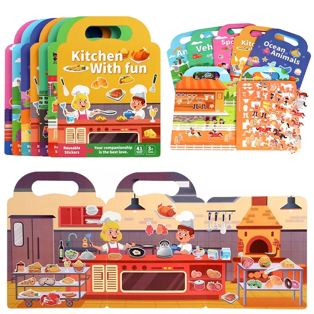 Reusable Kids Sticker Book 1