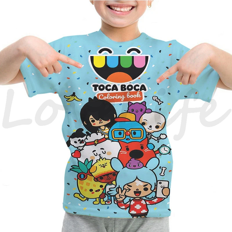 thumbnail image 1 of Camiseta con estampado 3D del juego Toca Life World, camiseta de manga corta de verano para niñas y niños, ropa para niños, camisetas para niños, camiseta de anime, 1 of 5