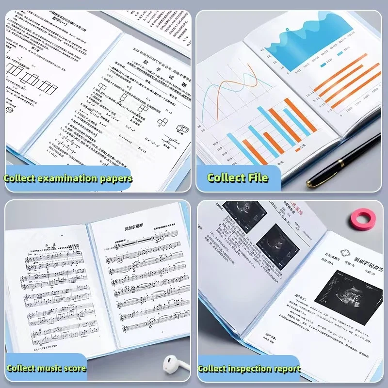 A4 Large Capacity Transparent Folder Paper Storage Multi-layer File Management Clear Book Stationery file folder,transparent folder,transparent storage bag