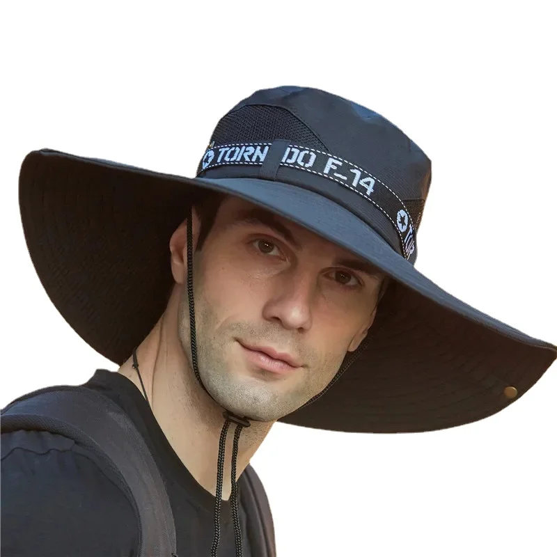 

Summer Bucket Hats for Men Women Breathable Anti-UV Sun Hats Outdoor Fishing Hiking Wide Brim Cowboy Bonnet Fisherman Hat Caps