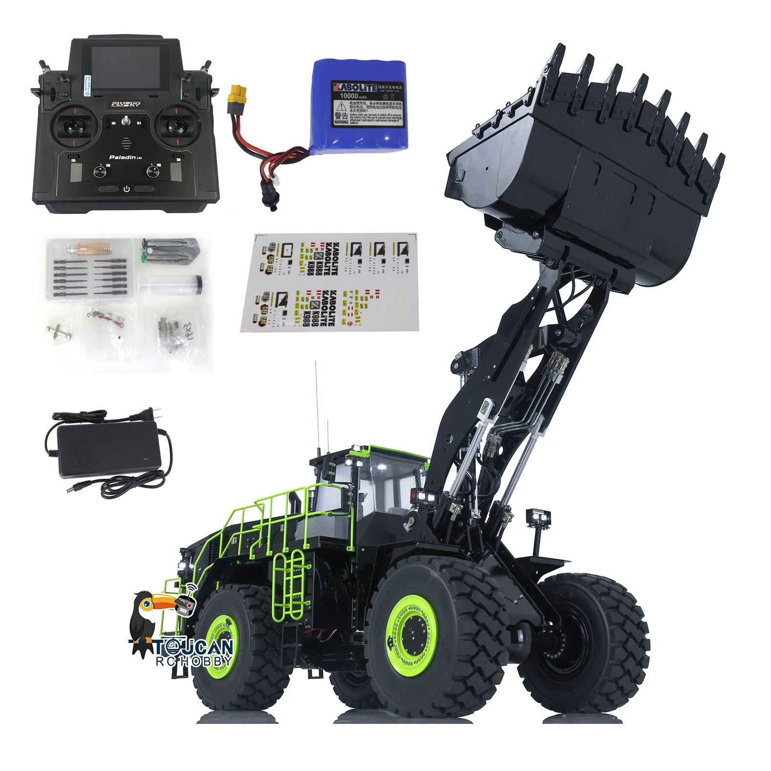 In Magazzino Kabolite K988 100S 1/14 Caricatore Idraulico Rc Paladin Pl18 Lite Radiocomando Luci Per Auto Suoni Valvola 6Ch Attacco Rapido