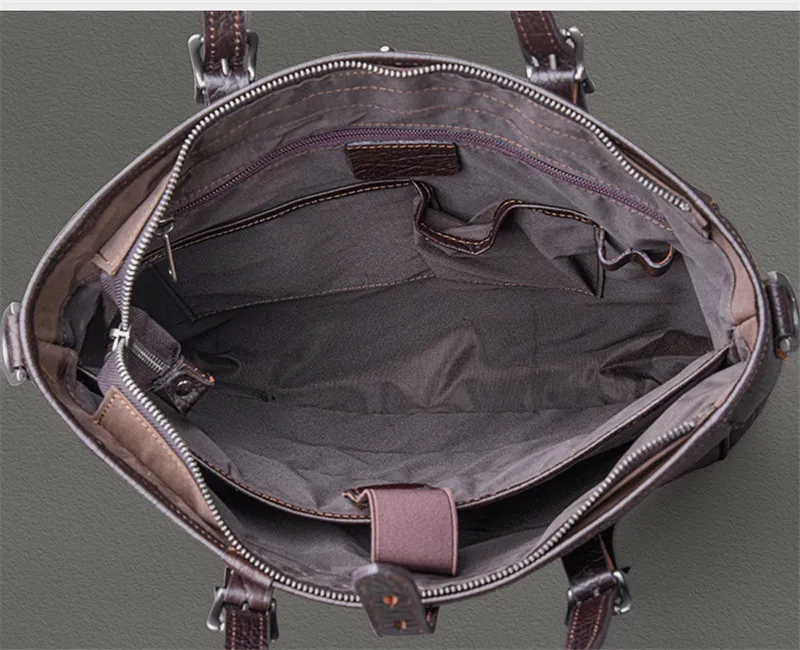 Casual luxury genuine leather men's tote bag outdoor travel handbag weekend shopping real cowhide large capacity shoulder bag