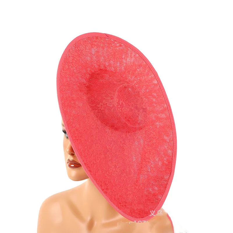 Spitze Sinamay Fascinator Hut Basis XL Disc Kopf bedeckung – Detail 4
