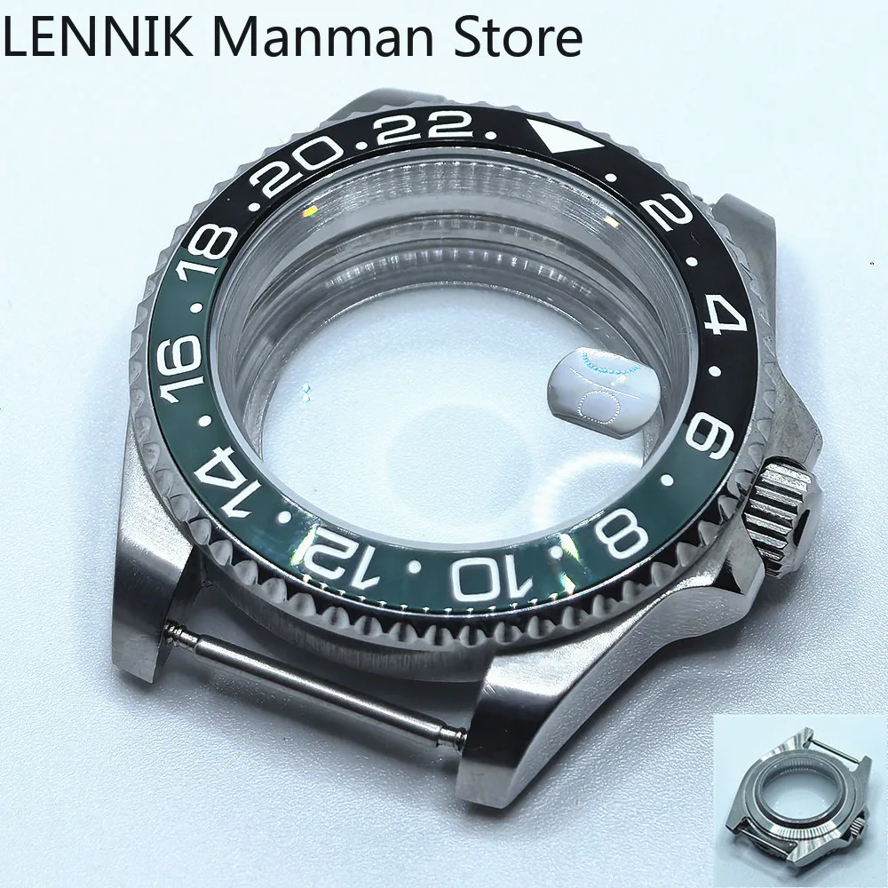 40mm Black PVD Watch Case with Transparent Back Glass