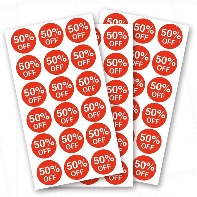 50 Percent Off Stickers,Price Stickers for Retail Store 3/4 Inch,1080  Adhesive Labels - AliExpress
