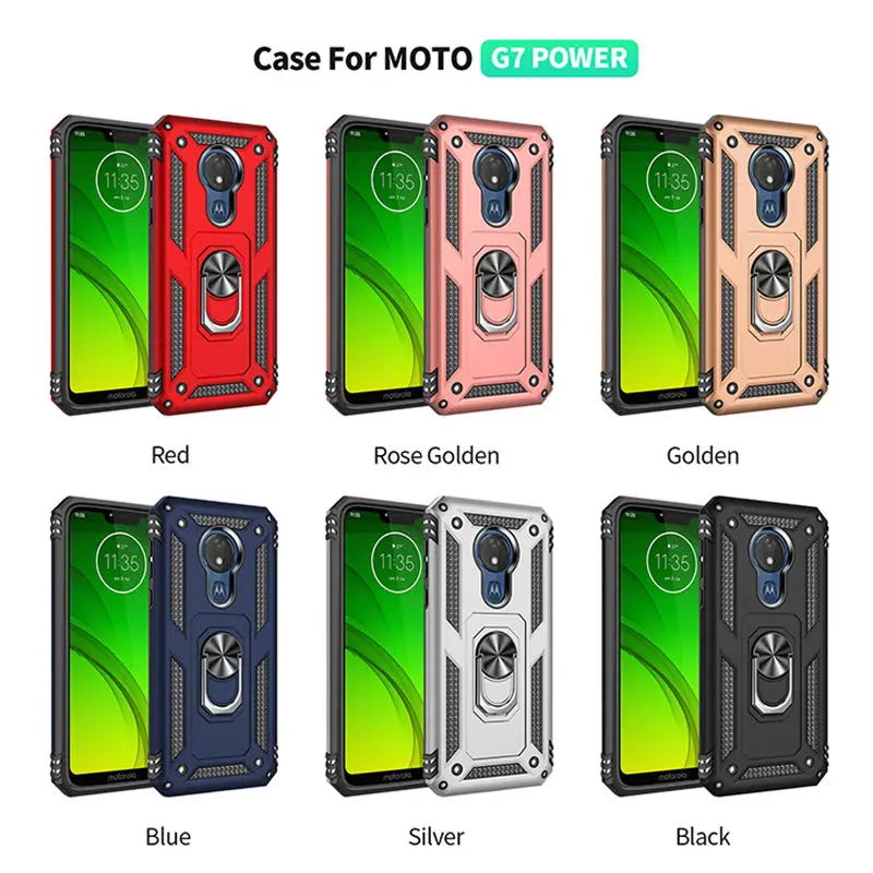Durable Armor Magnetic Ring Stand Holder Case