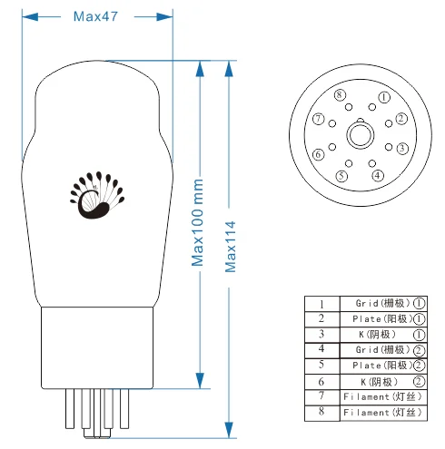 Psvane 6SL7 HIFI Vakuumröhre ersetzen Shuguang Mullard Fullmusic 6H9C ECC35 5691 6N9P Verstärker DIY Kit abgestimmt getestet – Detail 1