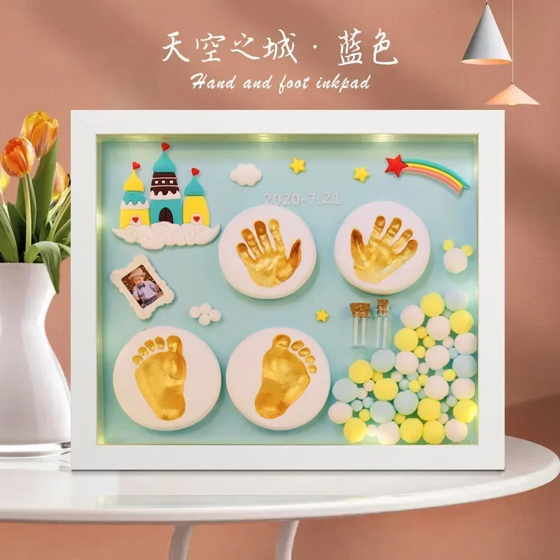Baby Hand Print Footprint Imprint Kit Handprint Baby Mud and Footprints Souvenirs Hand and Foot Mold Hundred Days Gifts