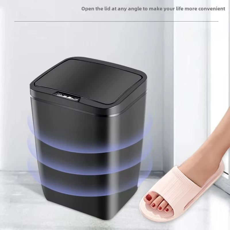 Set 2 Pattumiere Intelligenti Con Sensore - 12 Litri - Automatiche Touchless Con Apertura A Infrarossi E A Vibrazione - Per Bagno, Cucina, Ufficio - Impermeabili E Silenziose
