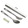 Portable Outdoor Dinnerware Sets Ultralight Travelling Knife Fork Spoon Chopstick Titanium Tableware Flatware Set Camping 5