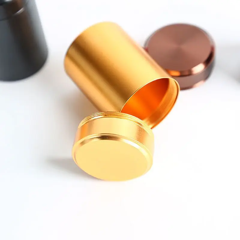 Portable high-end aluminum alloy tea jar, portable sealed jar, aluminum herbal jar, metal small storage