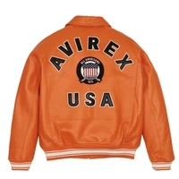 AVIREX 2024 New Listing French Leather Flight Jacket Men's Sheepskin US Size Loose Spring Coat 2