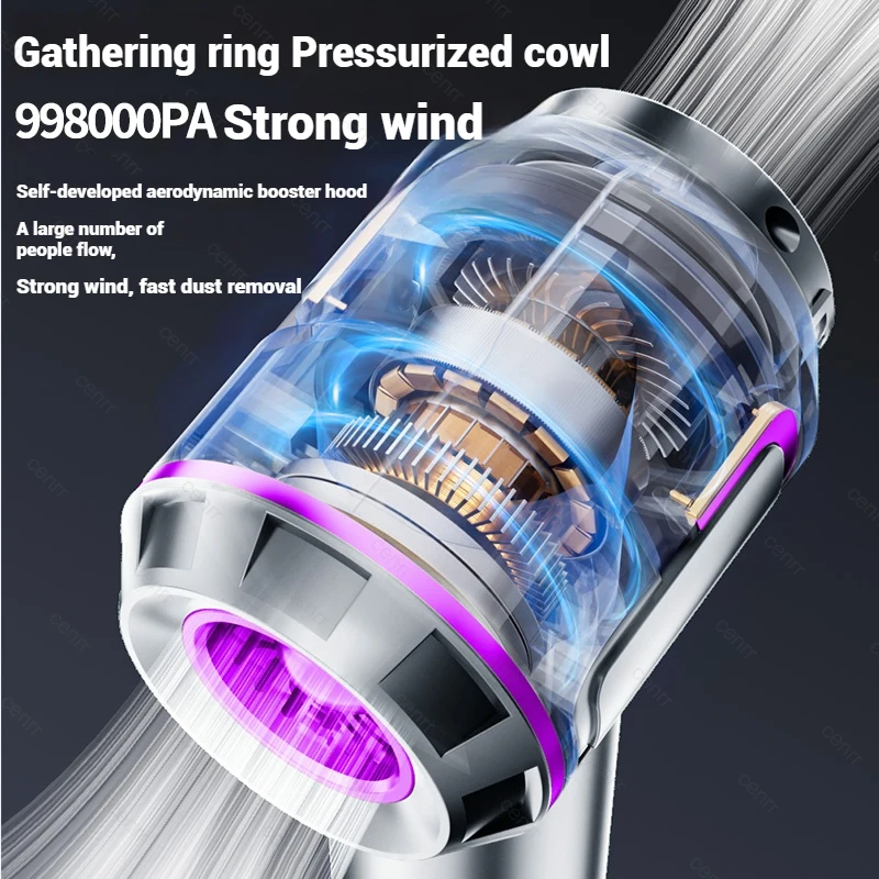 Mini Car Vacuum Cleaner 998000PA Cordless Powerful Portable Car Vacuum Cleaner for Home Handheld Blower Car Cleaner 3