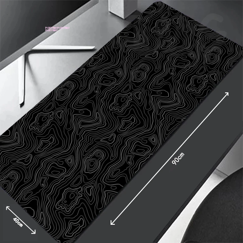 Linha Preta e Branca Gaming Mousepad Mousepad Grande para Gamer Tapete de Borracha Natural Company Desk Pad Design para o Presente 400×900