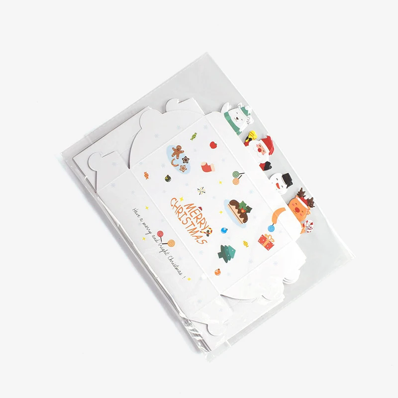 5/10Pcs Cartoon Christmas Kraft Paper Candy Gift Box Kids Favor Cookie Box 2024 Christmas Party Decoration Xmas Navidad New Year