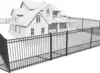 Fencer Wire 76Ft Heavy Duty Flat Top Fence Barrier Kit, Anti-Rust Metal Steel Fence With 6Ft Height X 8Ft Width Panels, Gate, 1